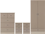 ZNTS Nevada 2 Door 1 Drawer Wardrobe Bedroom Set 100-108-025