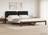 Bed Frame with Upholstered Headboard Dark Brown and Black 904092