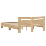 Bed Frame with LED without Mattress Sonoma Oak 140x200 cm 3207548