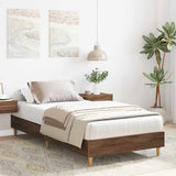 Bed Frame No Mattress Brown Oak 75x190 cm Small Single Engineered Wood 861099