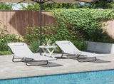 Folding Sun Lounger 2 pcs Cream 182 x 55 x 85.5 cm Textilene 42003157