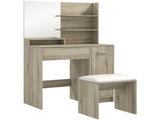 Dressing Table and Stool Set, with Storage - Wood-Effect T3398P341020