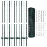 Fence with Posts Green 1.2 x 25 m Steel 3336013