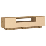 TV Cabinet with LED Lights Artisan Oak 160x35x40 cm Engineered Wood 856360