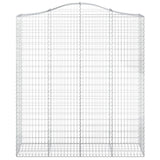 Arched Gabion Baskets 2 pcs 200x50x220/240 cm Galvanised Iron 3145766
