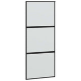 Sliding Door with Hardware Set Black 90x205 cm Tempered Glass 3375875