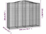 Arched Gabion Baskets 3 pcs 200x50x200/220 cm Galvanised Iron 3145746