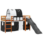 Kids' Loft Bed with Tunnel White&Black 80x200 cm Solid Wood Pine 3309098