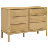 Chest of Drawers FLORO Wax Brown Solid Wood Pine 374011