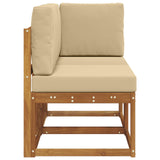Outdoor Middle and Corner Sofa 2 Piece Natural and Beige 900472