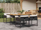 Garden Dining Set Black and cream 3211263