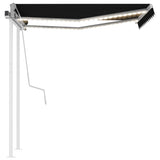 3069924 Manual Retractable Awning with LED 3,5x2,5 m Anthracite