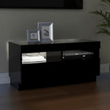 TV Cabinet with LED Lights Black 80x35x40 cm 804446