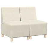 Modular Sofa Unit Armless 2 pcs Cream 55 x 74 x 82 cm Velvet 3399767