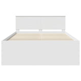 Bed Frame with Headboard White 150 x 200 cm Engineered Wood 3408564
