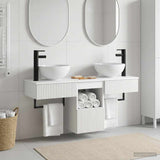 Bathroom Furniture Set 3 pcs High Gloss White Engineered Wood 3405591