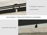 4 Pack Replacement Gazebo Curtains Privacy Panel for Most 3 x 4m Gazebo Canopy Pavillion Outdoor T3398P310889