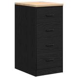 ZNTS Garage Cabinets 2 pcs Black Engineered Wood 3328324