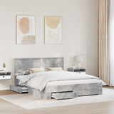 Bed Frame Concrete Grey 160 x 200 cm Engineered Wood 3410873