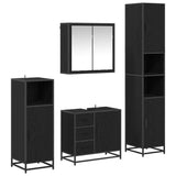Bathroom Furniture Set 4 pcs Black Oak Engineered Wood 3402559