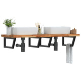 Basin Shelf Wall Mounted Steel and Solid Wood Acacia 3302867
