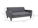 Linen Modern-Curved 2-Seat Sofa Loveseat w/ Thick Cushion Wood Legs Foot Pads Single Compact Home T3398P328180