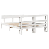 Bed Frame without Mattress White 150x200 cm King Size Solid Wood Pine 3305803