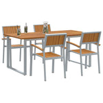 Garden Dining Set 5 pcs Grey and brown 180 x 90 x 75 cm 3284355