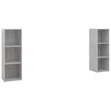 TV Cabinets 2 pcs Concrete Grey 107x35x37 cm Engineered Wood 3079911