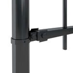 ZNTS Garden Fence with Hoop Top Steel 5.1x0.8 m Black 277649