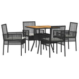Garden Dining Set 5 pcs Black Poly rattan 3334936