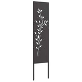 Garden Privacy Screen Black 32 x 140 cm Cold-rolled steel 876252