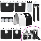 Bunk Bed without Mattress with Slide White and Black 90x190 cm Single 3284182