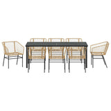 Garden Dining Set 9 pcs Brown Poly Rattan 3380903