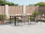 7 Piece Garden Dining Set with Cushions Grey Poly Rattan 3213622