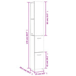 Bathroom Cabinet Concrete Grey 25x26.5x170 cm Engineered Wood 808435