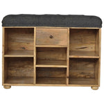 Black Tweed 1 Drawer Bench IN014