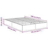 Ottoman Bed Frame White 193 x 135 x 25 cm Engineered Wood 3409277