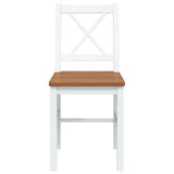 5 Piece Dining Set Brown and White 240884