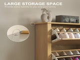 Slim Shoe Cabinet, Narrow Shoe Cupboard with 3 Drawers, Adjustable Shelves for 18 Pairs of Shoes, T3398P344843