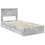 Storage Bed Concrete Grey 90 x 200 cm Engineered Wood 3408504