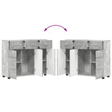 Sideboard with Shelf FLORIN Concrete Grey 88.5 x 30.5 x 73 cm 880314