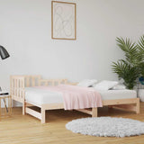 Pull-out Day Bed without Mattress 2x cm Solid Wood Pine 820741
