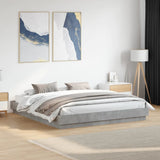 Bed Frame with LED without Mattress Concrete Grey 200x200 cm 3209768