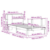 Bookcase Bed without Mattress White 100x200cm Solid Wood Pine 3322649