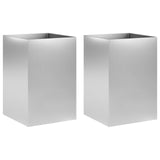 Garden Planter 2 pcs Silver 50 x 50 x 75 cm Galvanised Steel 8005397