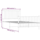 Metal Bed Frame without Mattress with Footboard Black 100x190cm 350876