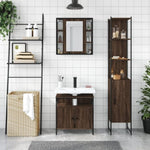 ZNTS 3 Piece Bathroom Cabinet Set Brown Oak Engineered Wood 3214739