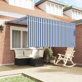 Retractable Awning Manual Blue and White 300 x 250 cm 3329913