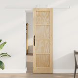 Sliding Door Natural and White 61 x 198.5 cm Solid Pine Wood 3445476